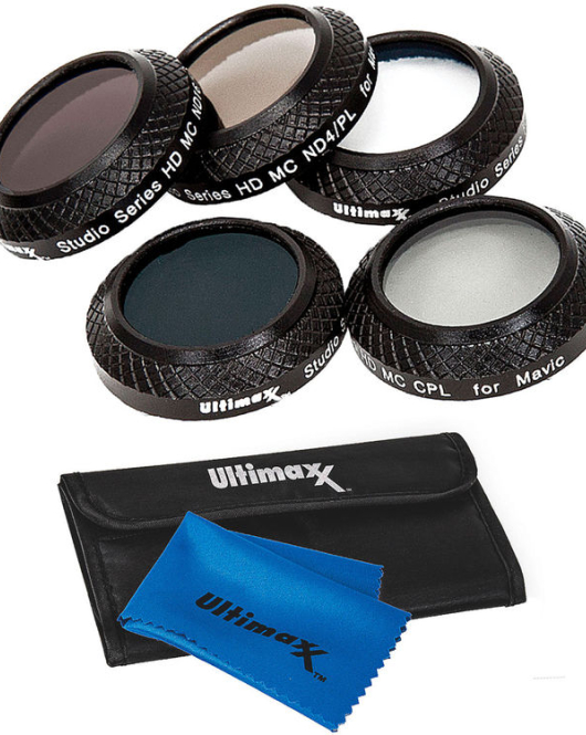 Ultimaxx Ultimate Series 7-Piece Lens Filter Kit for DJI Mavic Drones – UV, CPL, ND FLD Camera Filters
