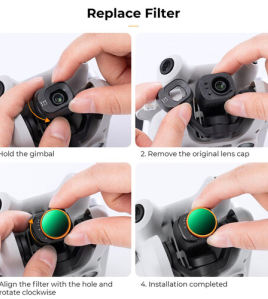 K&amp;F Concept Nano-X Series Variable ND32–ND512 Filter for DJI Mini 4 Pro – 5–9 Stop Green Coated Adjustable ND Lens Filter