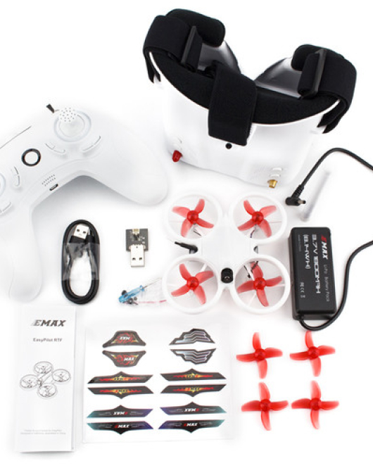 EMAX EZ Pilot Beginner Indoor Racing Drone (RTF) – Ready-to-Fly FPV Training Quadcopter with Safe Flight System