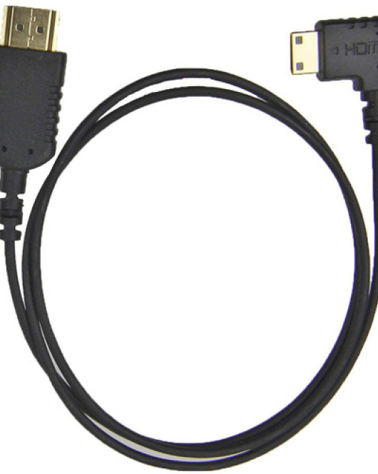 Camera Motion Research UFAR90C30 Thin Right-Angle Mini-HDMI to HDMI Cable (31") – Ultra-Flexible 4K Camera & Gimbal HDMI Cable