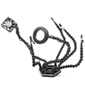 Lumenier Helping Hands V2 with USB Fan, LED Light & Magnifier – Soldering and Electronics Repair Tool