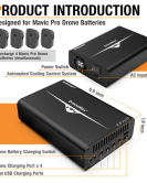 ENERGEN DroneMax Charger for 4× DJI Mavic Pro & Mavic Pro Platinum Batteries – Multi-Battery Fast Charging Hub