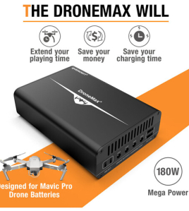ENERGEN DroneMax Charger for 4× DJI Mavic Pro &amp; Mavic Pro Platinum Batteries – Multi-Battery Fast Charging Hub