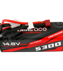 Gens Ace 5300mAh 4S 14.8V 60C LiPo RC Hard Case Battery with Deans Connector – High Power RC Car &amp; Drone Battery
