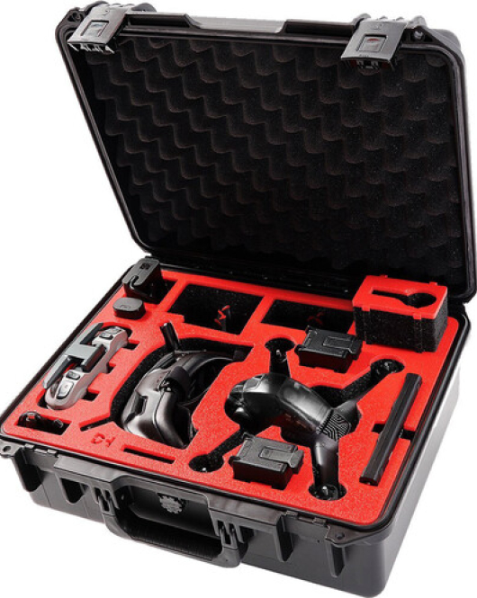 Drone Hangar Case with Custom Foam for DJI FPV Quadcopter with Fly More Kit – Rugged Protective Travel Drone Case