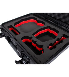 Foama Waterproof Carry-On Hard Shell Case for DJI Avata 2 Fly More Combo – Black/Red | Rugged Travel Drone Case