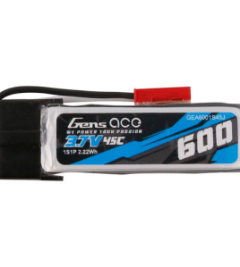 Gens Ace 600mAh 1S 45C 3.7V LiPo Battery Pack with JST-SYP Plug – High Performance Micro Drone Battery