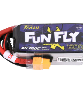 Tattu Funfly 1300mAh 4S 100C 14.8V LiPo Battery Pack with XT60 Plug – FPV Practice &amp; Freestyle Drone Battery