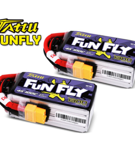 Tattu Funfly 1300mAh 4S 100C 14.8V LiPo Battery Pack with XT60 Plug – FPV Practice &amp; Freestyle Drone Battery