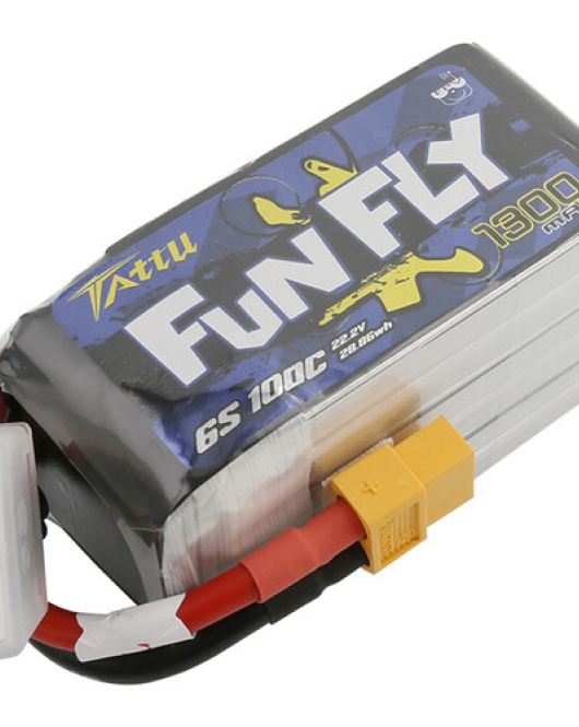 Tattu Funfly 1300mAh 6S 100C 22.2V LiPo Battery with XT60 Plug for FPV Racing & Freestyle Drones