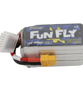 Tattu Funfly 1300mAh 6S 100C 22.2V LiPo Battery with XT60 Plug for FPV Racing &amp; Freestyle Drones