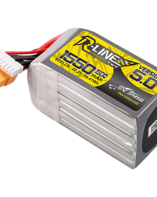 Tattu R-Line 1550mAh 6S 22.2V LiPo Battery Pack XT60 V5.0 – High Performance FPV Racing Drone Battery