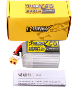 Tattu R-Line 1550mAh 6S 22.2V LiPo Battery Pack XT60 V5.0 – High Performance FPV Racing Drone Battery