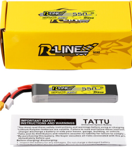 Tattu R-Line 550mAh 2S 7.4V 95C LiPo Battery Pack with XT30 Plug – High Performance FPV Racing Drone Battery
