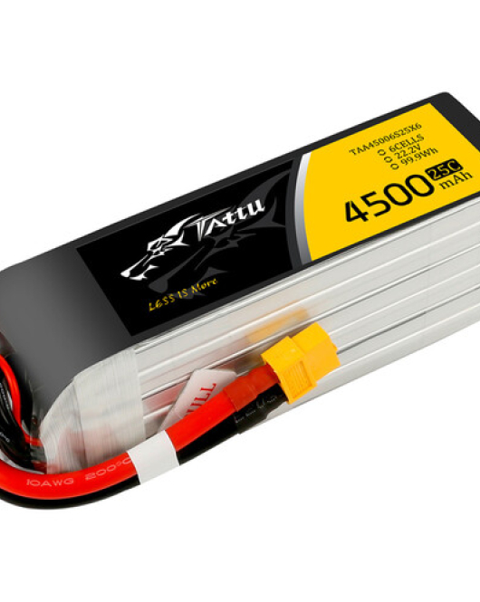 Tattu 4500mAh 6S 22.2V LiPo Battery Pack with XT60 Plug – High Capacity FPV & Drone Power Battery
