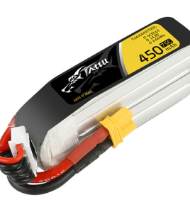 Tattu 4S 450mAh 75C 14.8V LiPo Battery Pack with XT30 Plug – Long Size FPV Racing Battery for H Frame Drones