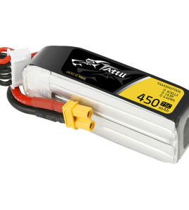 Tattu 4S 450mAh 75C 14.8V LiPo Battery Pack with XT30 Plug – Long Size FPV Racing Battery for H Frame Drones