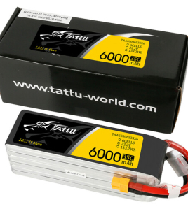 Tattu 6000mAh 6S 22.2V 35C LiPo Battery Pack with XT60 Plug – High Capacity Drone Power Battery