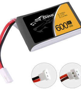 Tattu 1S 600mAh 25C 3.7V LiPo Battery Pack with Molex 51005-2P Plug – 6 Pack for Micro RC Drones &amp; Helicopters