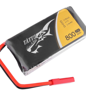 Tattu 800mAh 1S 3.7V 25C LiPo Battery Pack with JST Plug (6-Pack) – FPV Drone Power Bundle