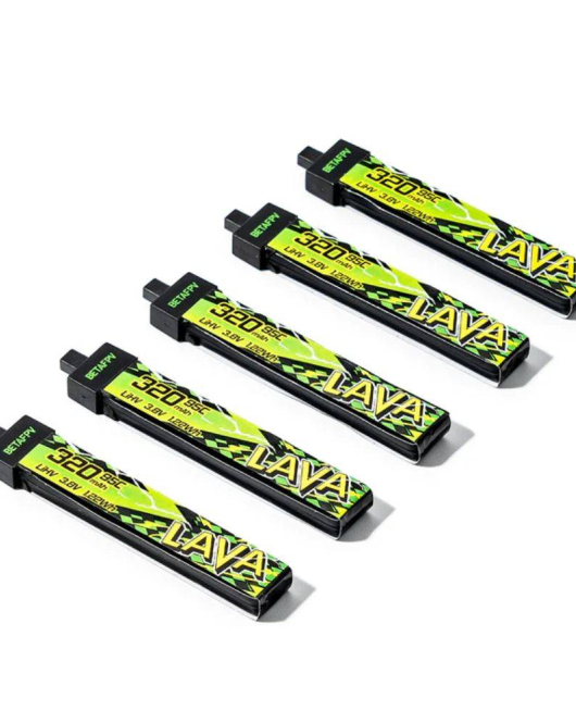 BETAFPV LAVA II 320mAh 1S 95C LiHV Battery Pack (5PCS) with BT2.0 Connector