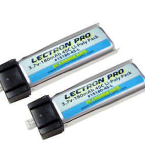 Common Sense RC Lectron Pro 3.7V 180mAh 45C LiPo Battery (2-Pack) – High Performance Micro FPV Drone Battery